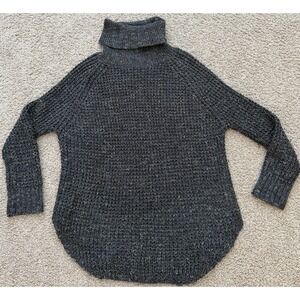 Free People Women's Marled Chunky Oversized Sweater Wool Blend Turtleneck Sz XS